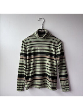 Country Road Pure New Wool Striped Turtleneck Sweater